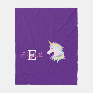 Personalisiertes magisches Einhorn Fleecedecke