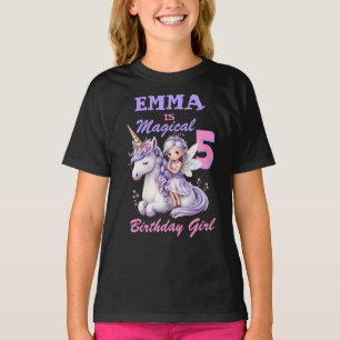 Personalisiertes Magisches Einhorn Geburtstags Mäd T-Shirt