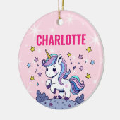 Personalisiertes Magisches Einhorn Keramik Ornament (Links)