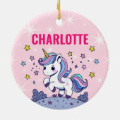 Personalisiertes Magisches Einhorn Keramik Ornament (Hinten)