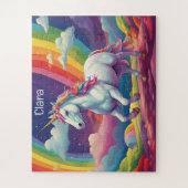 Personalisiertes magisches Einhorn und Regenbogen Puzzle (Vertikal)