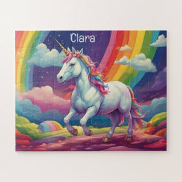Personalisiertes magisches Einhorn und Regenbogen Puzzle
