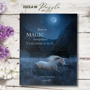 Personalisiertes magisches Mondlicht Einhorn Puzzle