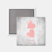 Personalisiertes Magnet für rosa Herzen (Vorderseite/Rückseite)