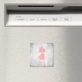 Personalisiertes Magnet für rosa Herzen (In Situ (Geschirrspüler))