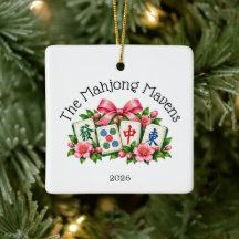 Personalisiertes Mahjong-Gruppen-Ornament | Mahjon