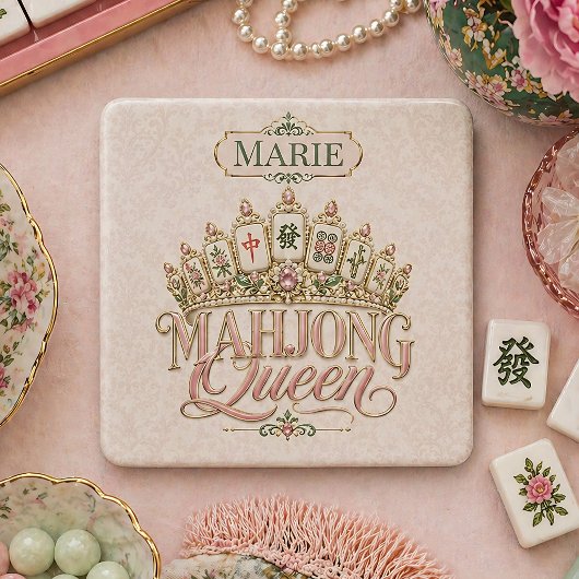 Personalisiertes Mahjong Queen Untersetzer-Geschen Steinuntersetzer