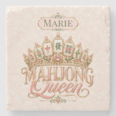 Personalisiertes Mahjong Queen Untersetzer-Geschen Steinuntersetzer (Vorderseite)