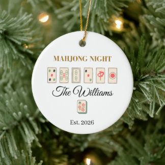 Personalisiertes Mahjong Weihnachten Keramik Ornament