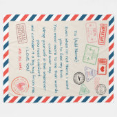 Personalisiertes Mahnmal-Geschenk für Luftpost Fleecedecke (Vorderseite (Horizontal))