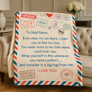 Personalisiertes Mahnmal-Geschenk für Luftpost Fleecedecke