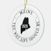 Personalisiertes Maine-Dekor Keramik Ornament (Links)