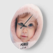 Personalisiertes Mama-Established-Foto-Andenken Große Wanduhr (Winkel)