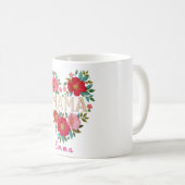 Personalisiertes Mama-Herz-Blumen-Geschenk Kaffeetasse (VorderseiteRechts)
