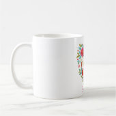 Personalisiertes Mama-Herz-Blumen-Geschenk Kaffeetasse (Links)