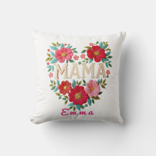 Personalisiertes Mama-Herz-Blumen-Geschenk Kissen
