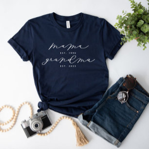 Personalisiertes Mama/Oma Niedlich Kalligrafie-Shi T-Shirt