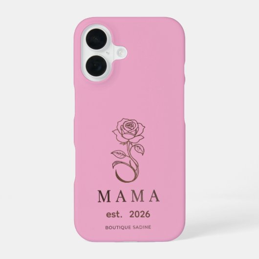 Personalisiertes MAMA Rose Blush iPhone 16 Case Hülle (Rückseite)