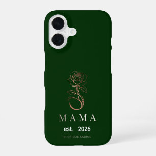 Personalisiertes MAMA-Rosen-Dunkelwald-Gre-iPhone- iPhone 16 Hülle