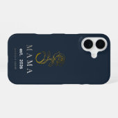 Personalisiertes MAMA-Rosen-Navy-iPhone-Case iPhone 16 Hülle (Rückseite (Horizontal))