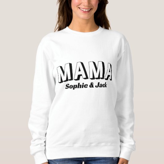 Personalisiertes Mama Sweatshirt mit Kid-Namen (Vorderseite)