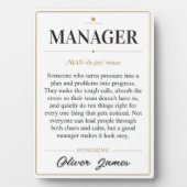 Personalisiertes Manager-Wörterbuch-Definitions-Sc Fotoplatte (Vorderseite)