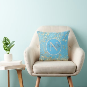 Personalisiertes Mandala mit Goldstars Monogram Kissen