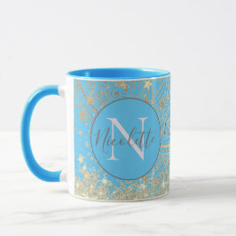 Personalisiertes Mandala mit Goldstars Monogram Tasse
