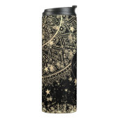 Personalisiertes Mandala mit Goldstars Monogram Thermosbecher (Nach links gedreht)