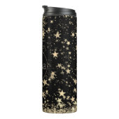 Personalisiertes Mandala mit Goldstars Monogram Thermosbecher (Nach rechts gedreht)