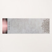 Personalisiertes Mandala Rose Gold Metallic Yogamatte (Rückseite (Horizontal))