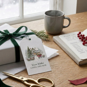 Personalisiertes Märchenbuch-Cottage-Weihnachten Geschenkanhänger