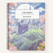 Personalisiertes Märchenschloss Pastell Aquarell