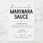 Personalisiertes Marinara Sauce-Label Weinetikett (Einzelnes Label)