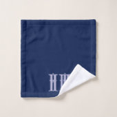 Personalisiertes Marineblau Badhandtuch Set (Waschlappen)