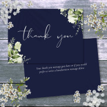 Personalisiertes Marineblau Greenery Elegantes Skr