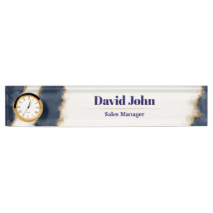 Personalisiertes Marineblau und Goldmedaille Namensplakette