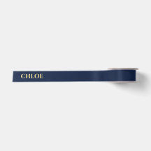 Personalisiertes marineblaues Band mit goldenem Na