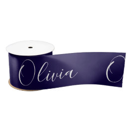 Personalisiertes marineblaues elegantes Namens-Sat Satinband