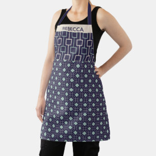 Personalisiertes marineblaues geometrisches Muster Schürze