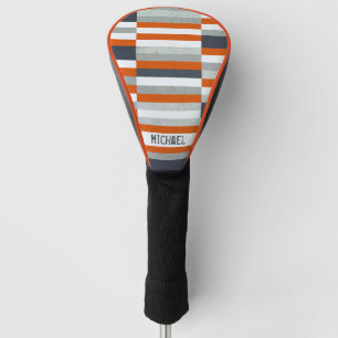 Personalisiertes maritimes Design - Orange, Blue G Golf Headcover