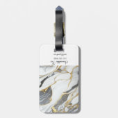 Personalisiertes Marmor Grau und Weiß Gepäckanhänger (Rückseite vertikal)