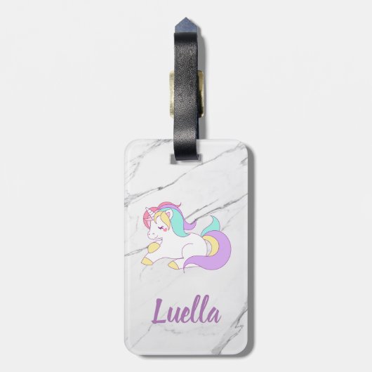 Personalisiertes Marmorgepäckchen Gepäckanhänger (Rückseite vertikal)