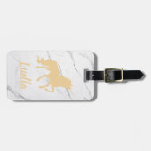Personalisiertes Marmorgold Einhorngepäck Gepäckanhänger (Vorderseite horizontal)