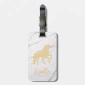 Personalisiertes Marmorgold Einhorngepäck Gepäckanhänger (Rückseite vertikal)
