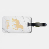 Personalisiertes Marmorgold Einhorngepäck Gepäckanhänger (Rückseite horizontal)