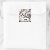 Personalisiertes, marmoriertes Leopardmuster Quadratischer Aufkleber (Tasche)