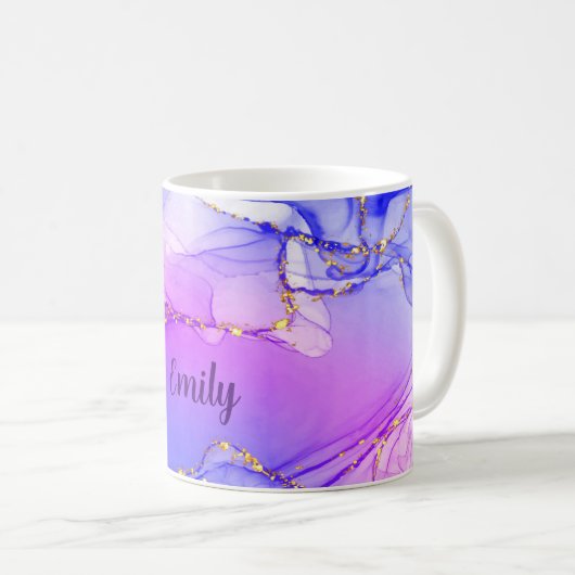 Personalisiertes Marmorwassermuster Kaffeetasse (VorderseiteRechts)