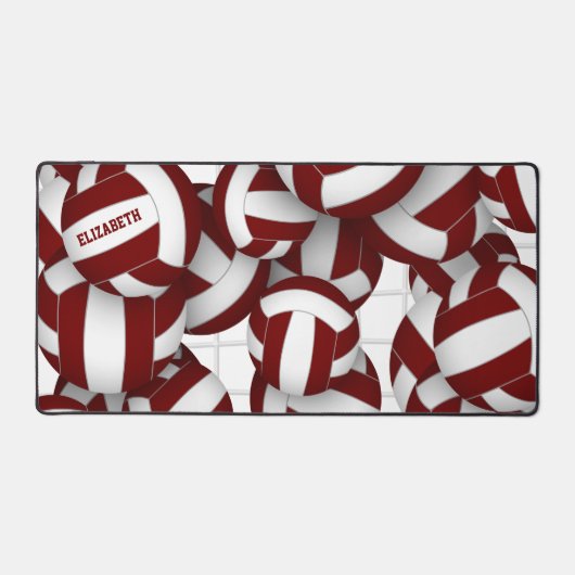 Personalisiertes Maroon-Volleyball-Muster Schreibtischunterlage (Vorderseite)