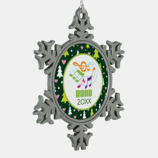 Personalisiertes marschierendes schneeflocken Zinn-Ornament (Links)